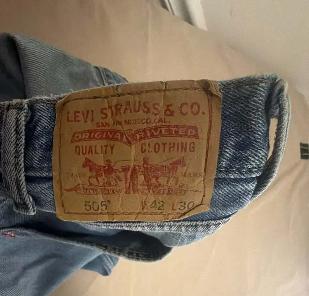 Levi's 505 Straight Fit Denim Jeans Men's 42x30 Medium Wash Blue